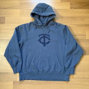 Men's Nike Minnesota Twins Navy Blue Center Check Hoodie Pullover Sweatshirt XL